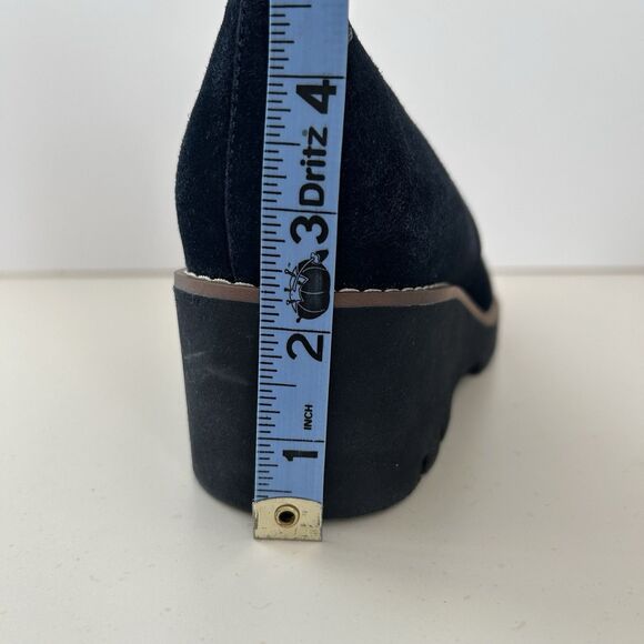 Vionic Willa Wedge Suede Leather Platform Loafers Shoes Womens Sz 8.5 Navy Blue - Picture 11 of 12